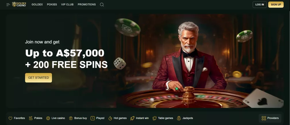 Goldex Casino — Bis zu 50.000 € Willkommensbonus + 200 Freispiele für neue Spieler